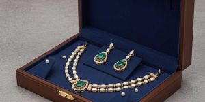 Trendy Mehendi Polish Full Stone Fancy Necklace Set for Special Events