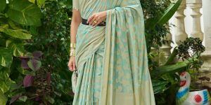 Ladies Sea Green Cotton Luckhanvi Sarees