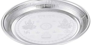 Stainless Steel Lazer Printed Pooja Thali