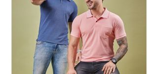 Mens Cotton Dual Color Polo T-Shirt Set