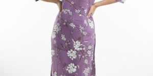 Purple Printed Rayon Straight Kurti