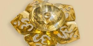 Handcrafted Brass Flower Diya Stand