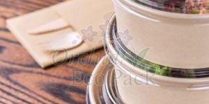 Kraft Paper PET Lid Salad Bowl
