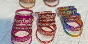 Multicolor Crystal Glass Bangles