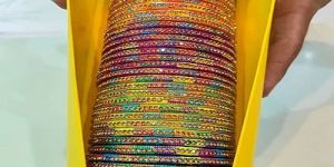 Multicolored Fancy Lac Bangles Set