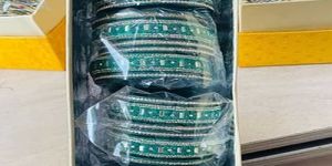 Party Wear Green Lac Bangles Set
