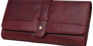 Wine Textured Women Leather Wallet