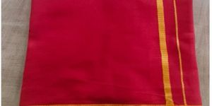 Red Cotton Dhoti With Towel