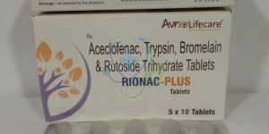 Rionac Plus Aceclofenac Trypsin Bromelain Rutoside Trihydrate Tablet
