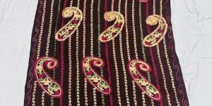 Ladies Brown Embroidered Kashmiri Pashmina Shawl