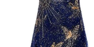 Blue Celestial Beaded Mini Dress