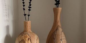Wooden Handcrafted Flower Vase Set