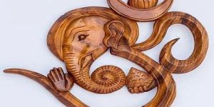 Wooden Om Ganesh Wall Hanging