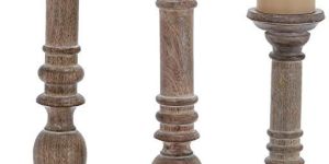 Wooden Pillar Candle Holder