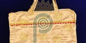 Handmade Golden Silk Tote Bag