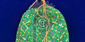 Rope Handle Green Potli Batua Bag