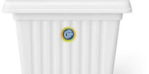 Plastic White Square Flower Pot