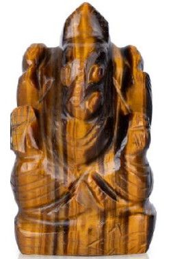 Tiger Eye Stone Ganesh Murti - God Stone Statue