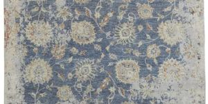 Saaj Traditional Abstract Hand Knotted Multi Blue Carpet