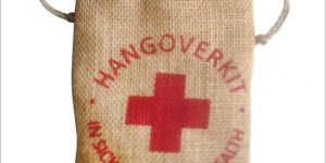 Red Cross Jute Drawstring Bag