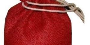 Red Jute Drawstring Pouch