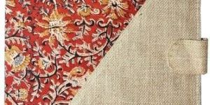 Red Printed Jute Office Document Folder