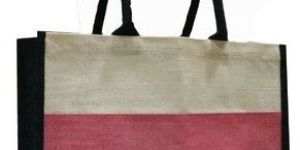 Tri-Panel Color Block Jute Bag
