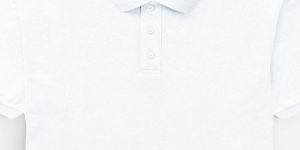 Mens Plain White Cotton Polo T-Shirt