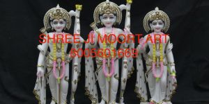 Multicolor Painted Marble RAM Darbar Statue