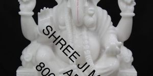 White Lord Ganesha Marble Statue