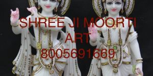 White Marble Radha Krishna Statue