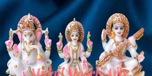 Marble Ganesh Laxmi Saraswati Statue