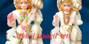 Sitting Marble Hanuman Statue