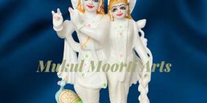 White Marble Radha Krishna Statue