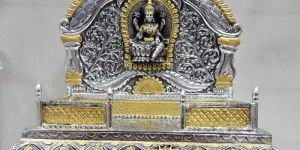 Divine Looks Pure Silver Asthalakshmi Singhasan with Gold Plating