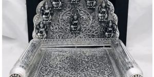 Pure Silver Astalakshmi Singhasan in Fine Carvings