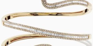 Crystal Daisy Brass Cuff