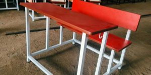 Red Dual Seater Classroom Bench