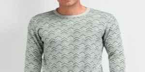 Mens Light Chevron Knit Crew Sweater