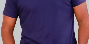 Mens Navy Blue Classic Round Neck T-Shirt