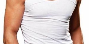 Mens White Sleeveless Vest