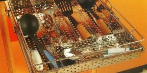 Stainless Steel Perforated Cutlery Basket ,for Kitchen