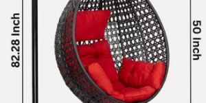 Hanging Wicker Outdoor Swing with Stand