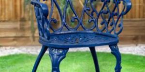 Indigo Blue Iron Garden Chair
