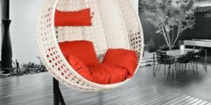 Tique Wicker Swing In White Colour