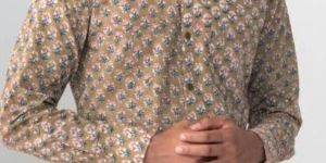 Mens Chinese Collar Jaipuri Print Shirt