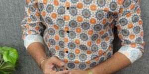 Mens Full Sleeves Jaipuri Print Shirt