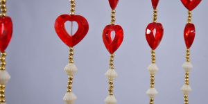 PVC Red Beaded Door Curtain