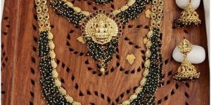 Temple Rajwadi Polish Fancy Design Necklace Set for Wedding and Festive Wear
