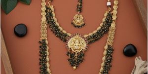 Traditional Temple Rajwadi Polish Fancy Design Necklace Set for Party and Occasion Wear